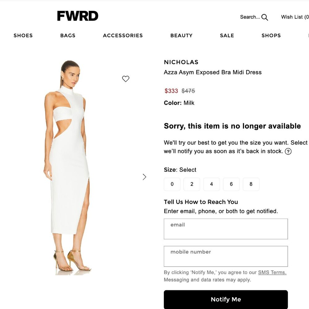 NICHOLAS - Azza Asym Exposed Bra Midi Dress - Picture 2 of 15